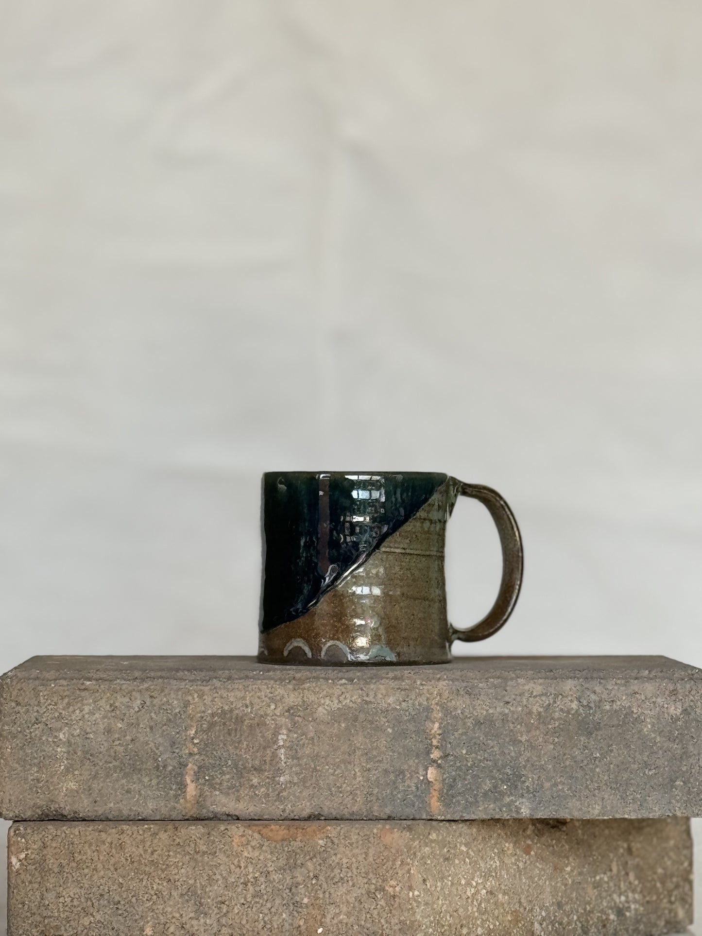 Half green budget mug