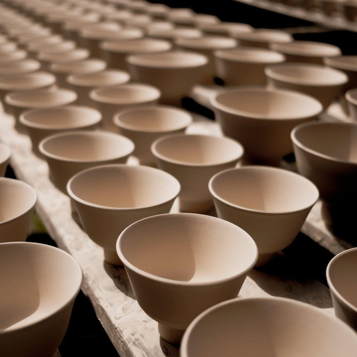 The Pot Shed open studio unlimited membership. Shot of production tea cups