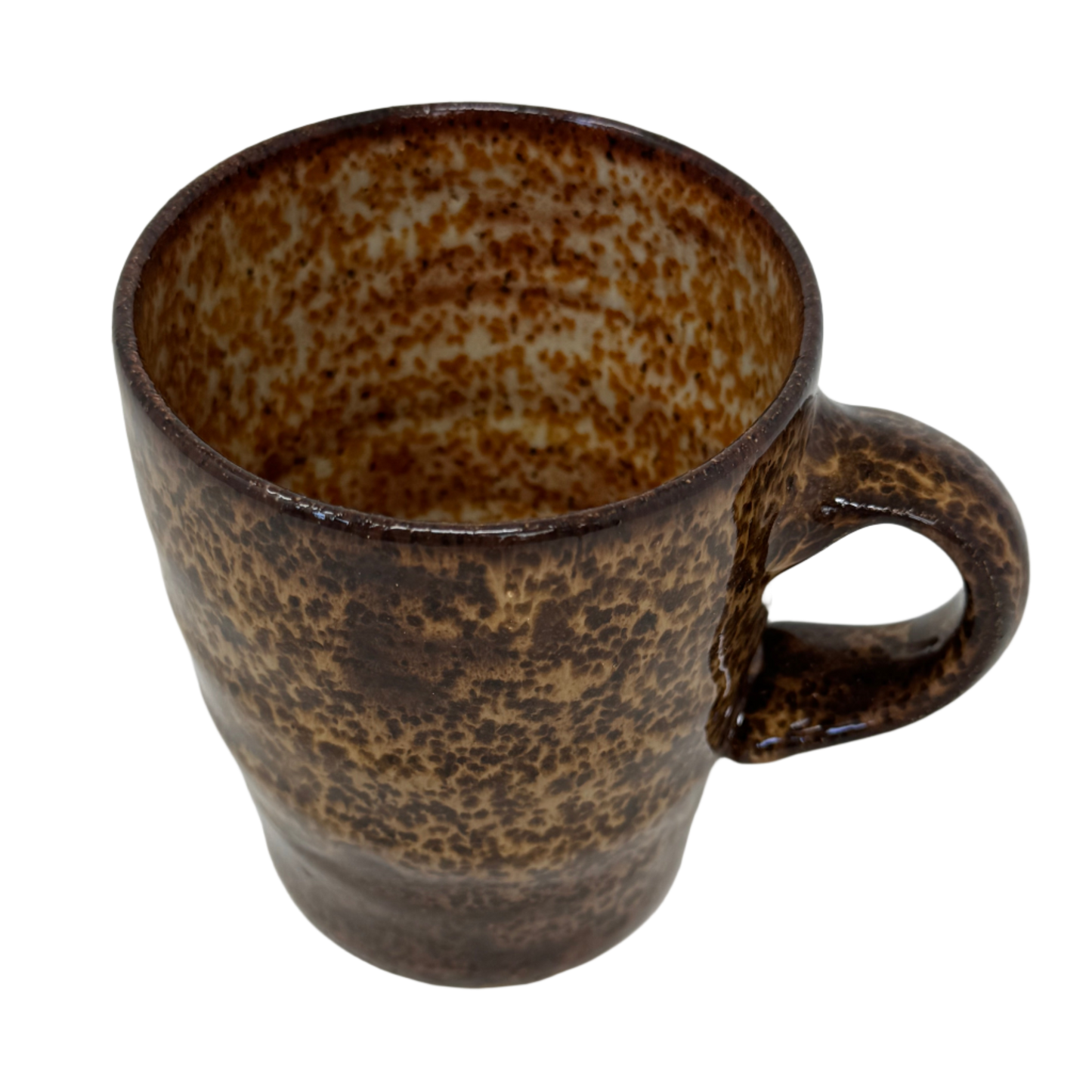 brown spotted mug