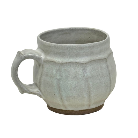Gray ceramic cup on a white background
