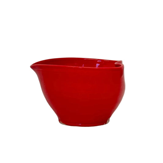 Red bowl on a white background