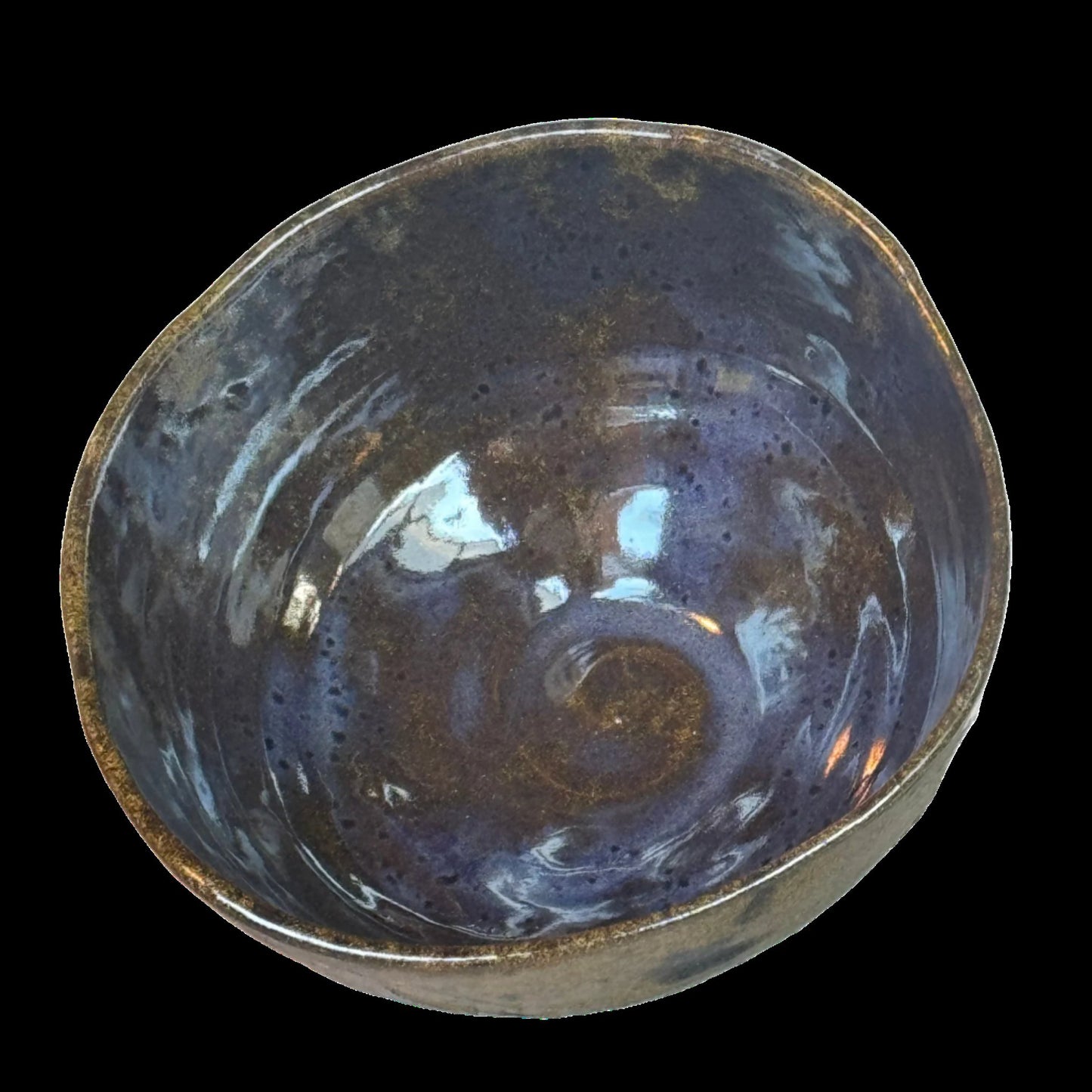 Inside of brown ceramic bowl