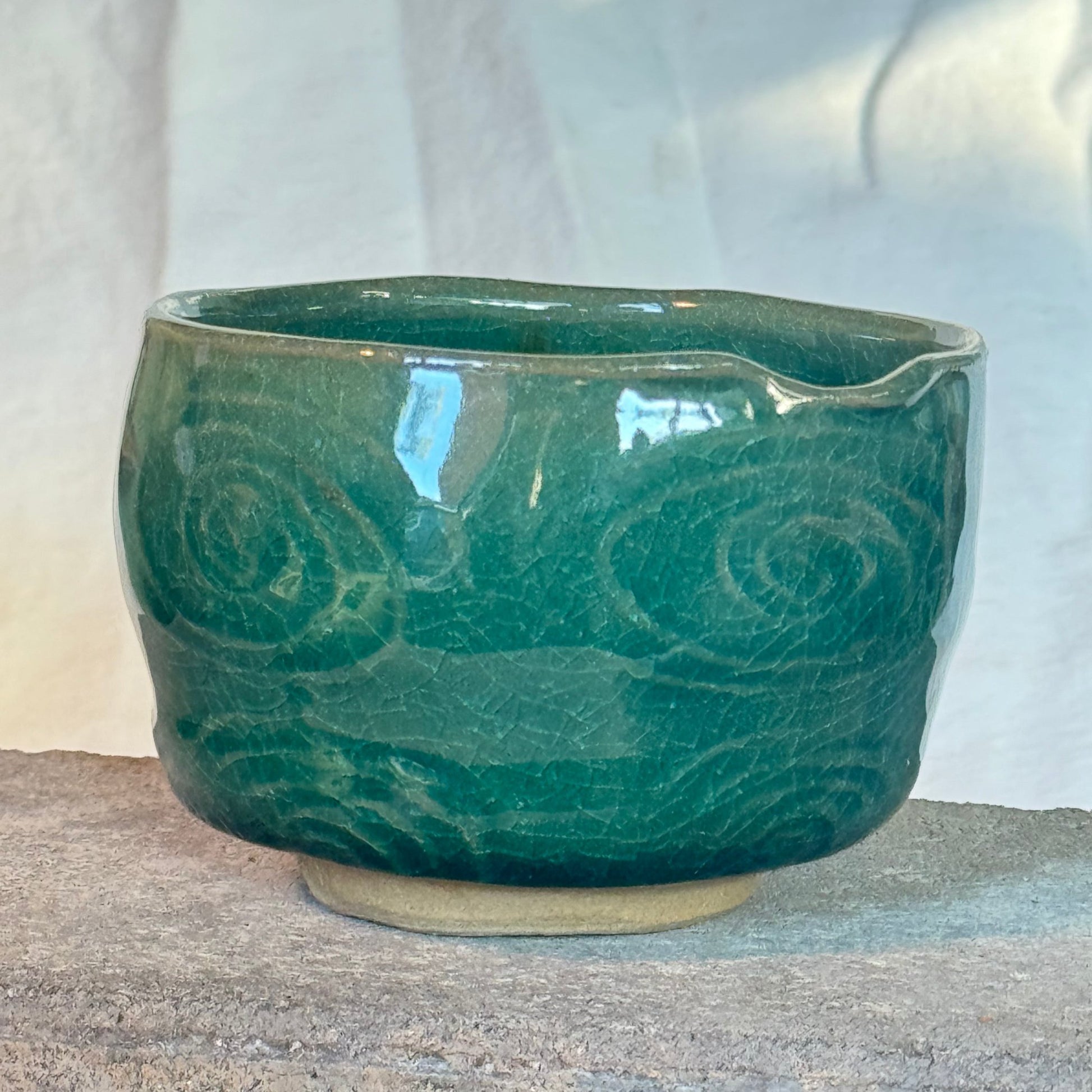 swirl ceramic tea bowl