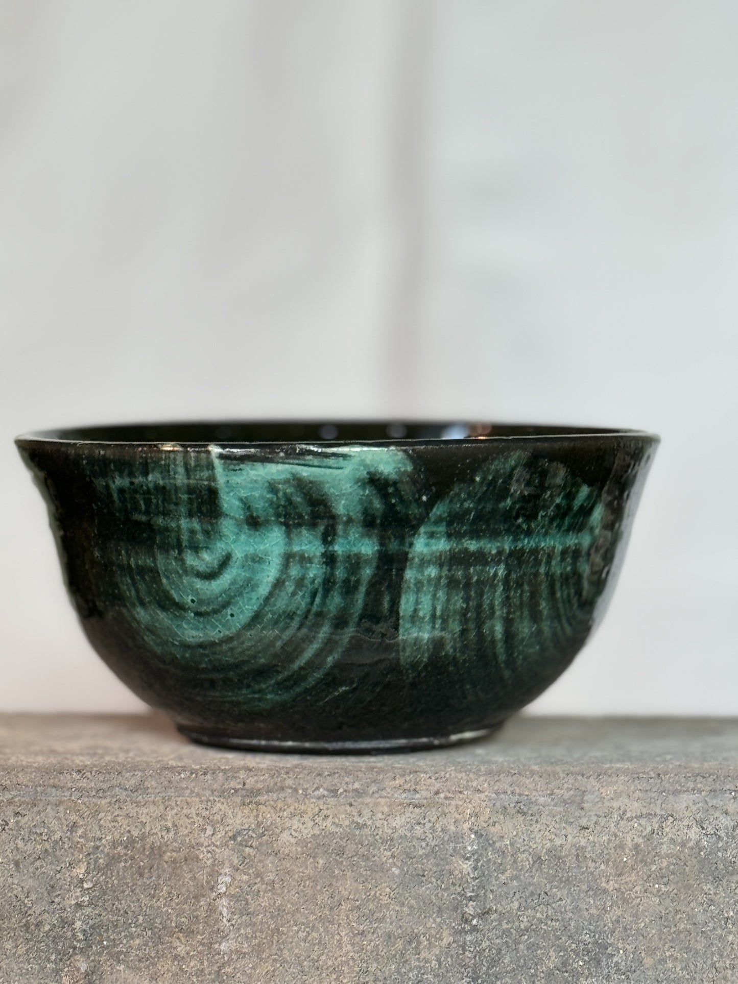 green ceramic bowl