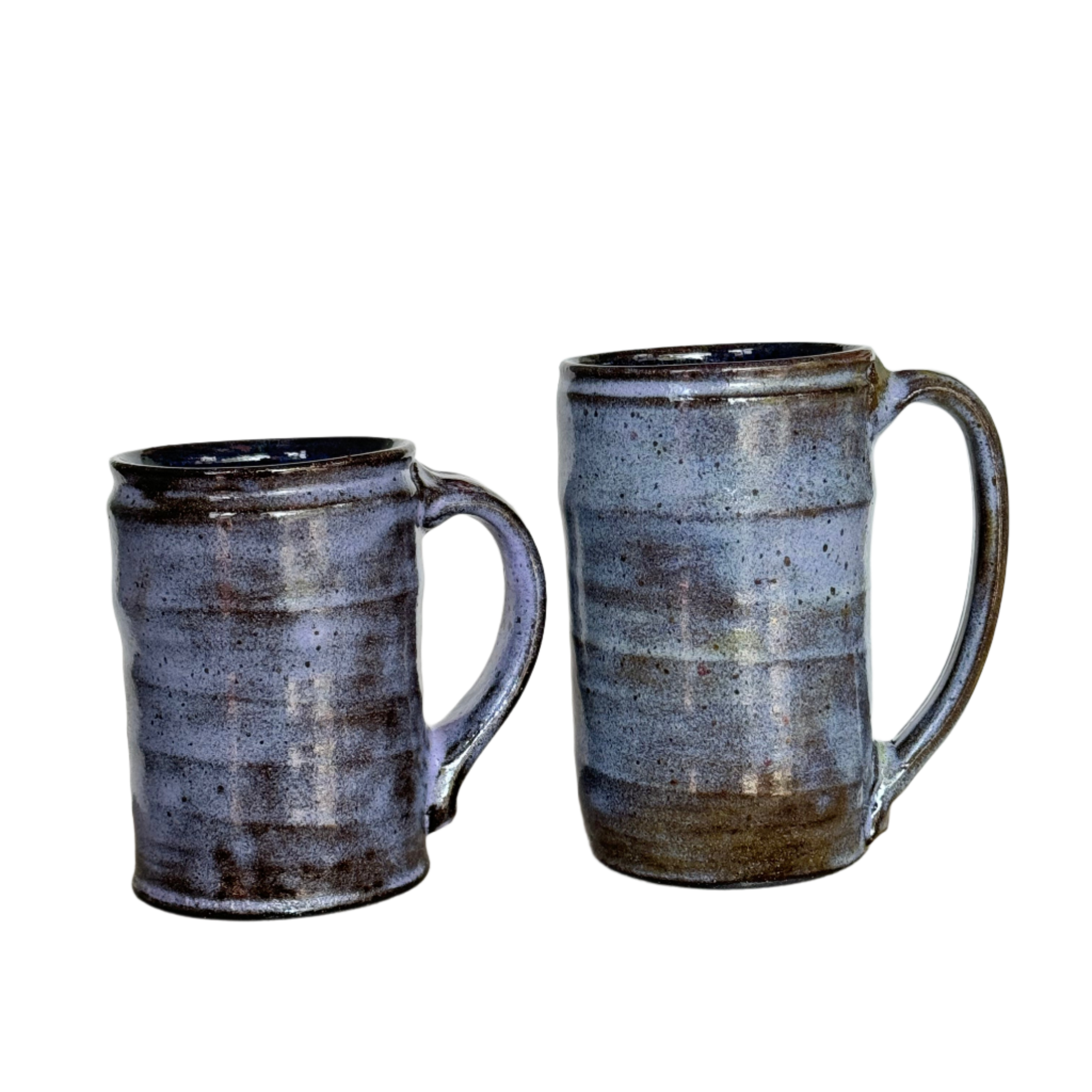 blue mugs in small and large