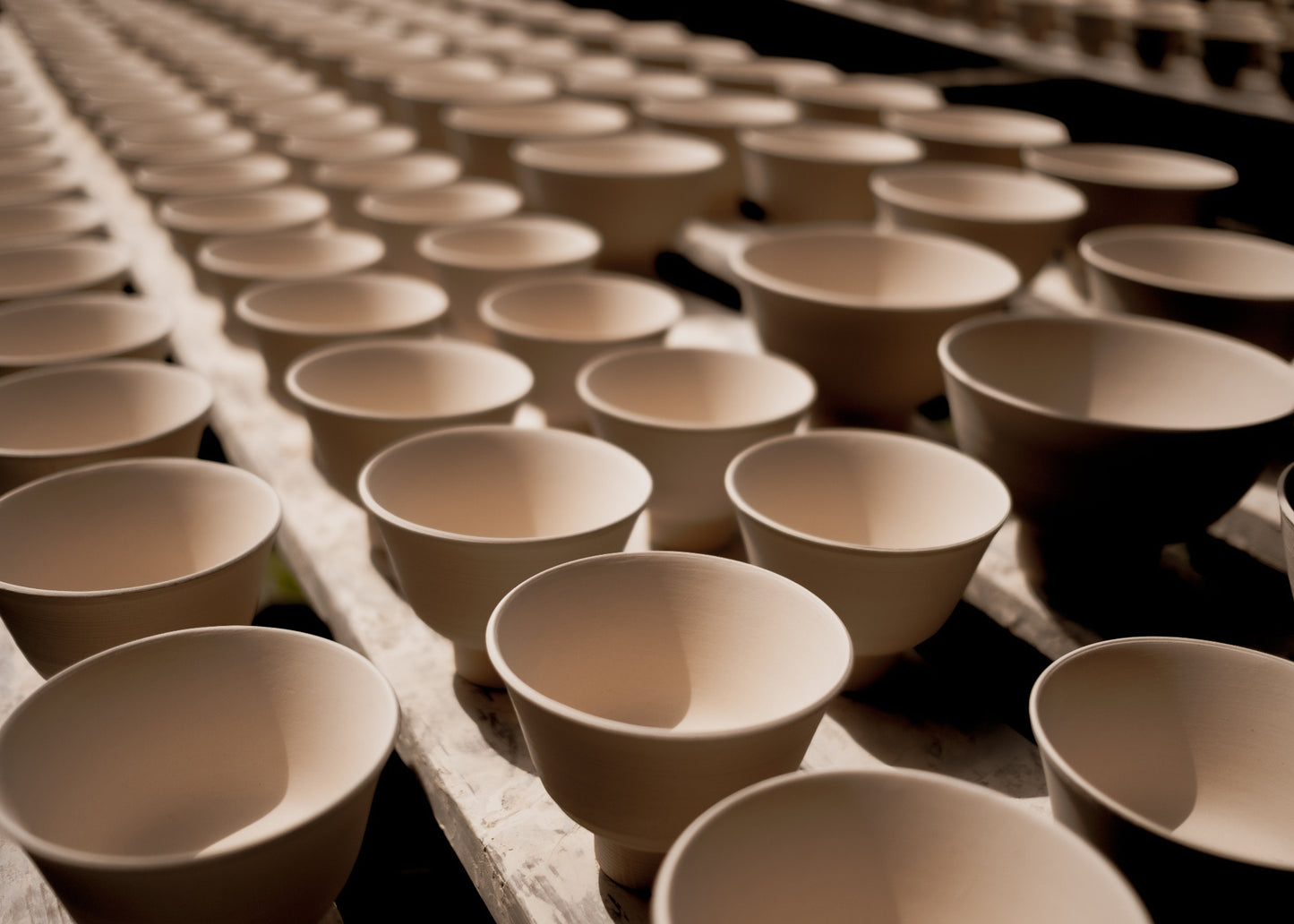 The Pot Shed open studio unlimited membership. Shot of production tea cups 